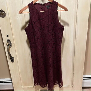 Ann Taylor Lace Dress Sleeveless 6T Burgundy/Wine